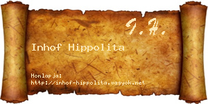 Inhof Hippolita névjegykártya